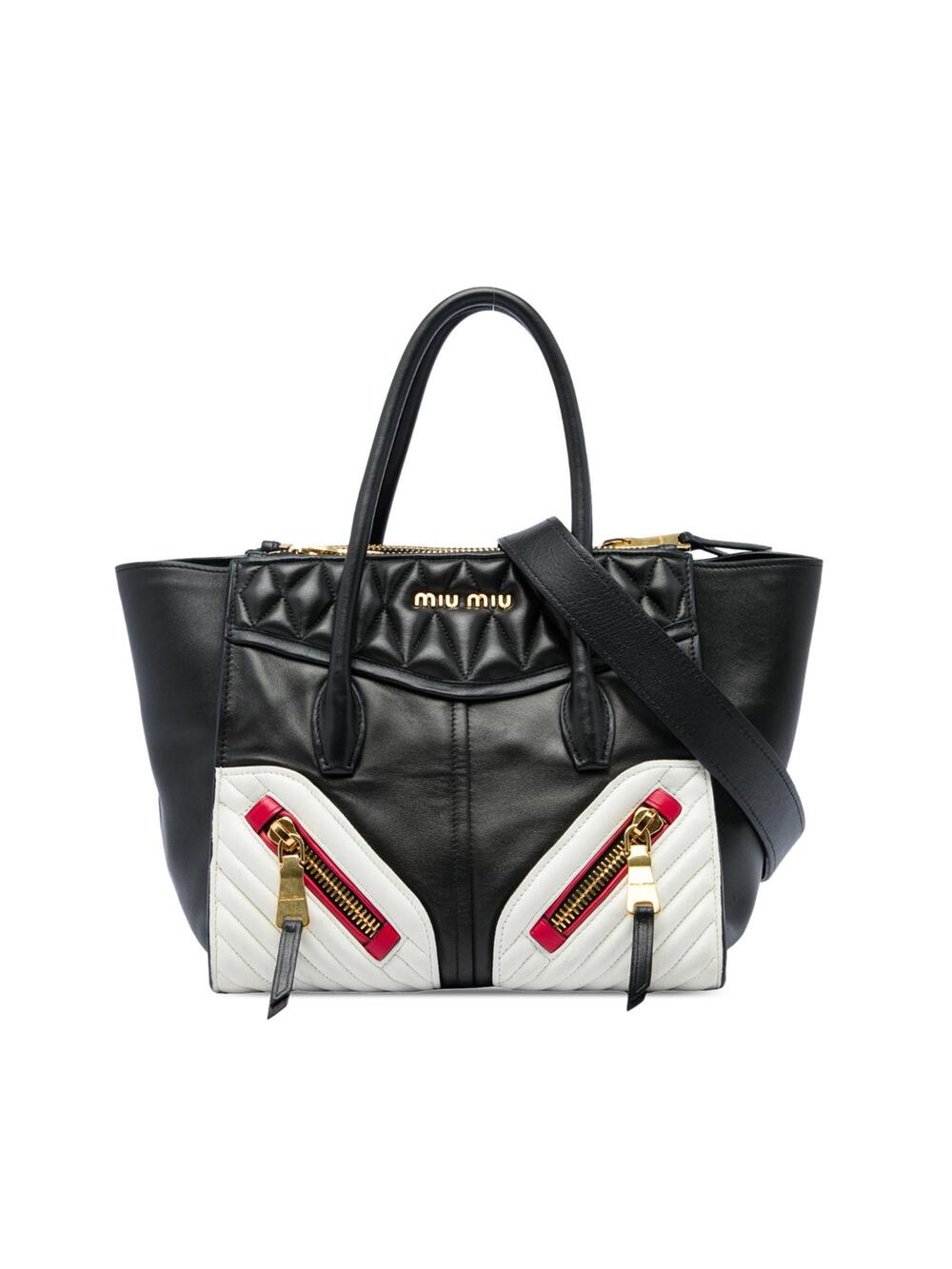 Miu Small Tricolor Nappa Biker #341419M68B